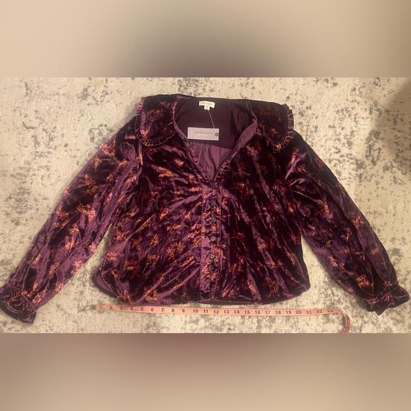 NWT Anthropologie by Pilcro Velevt Keira Collared Button-Front Blouse - Picture 5 of 10